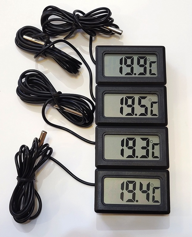 Temperatur Überwachung / Monitoring / Anzeige Heizungsanlage Solaranlage Puffer 4 Anzeigen-je 7m