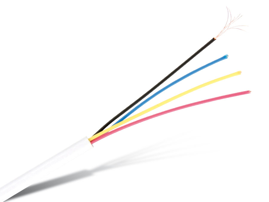 Kabel, Leitung, 4x0,14mm², rund, weiß