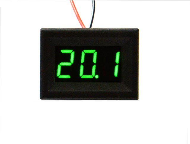 Mini-LED-Voltmeter 5 - 30V Spannungsanzeige Batterietester Einbau Auto kfz grün